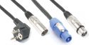 DMX Leads, CX08-10 Light Combi Cable Schuko - XLR M / Powerconnector A - XLR F 10m