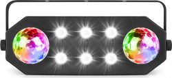 Lyseffekt StrobeMoon 2-i-1 Party Effekt / Med indbygget musikstyring og brugervenlig, Plug'n'Play!