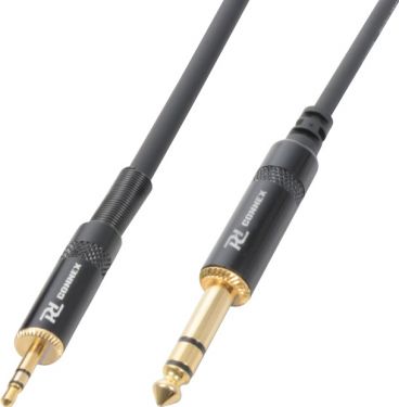 Kabel "god kvalitet" 3.5mm Stereo Jack til 6.3mm Stereo Jack, sort 1.5m