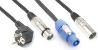 CX03-15 Audio Combi Cable Schuko - XLR F / Powerconnector A - XLR M 15m