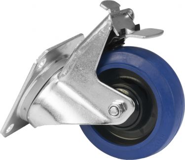 Roadinger Swivel Castor RD-100B 100mm blue with brake