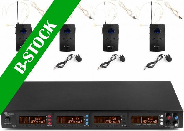 PD504B 4x 50-Channel UHF Wireless Microphone Set with 4 bodypack microphones "B-STOCK"