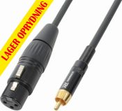 Kabel "god kvalitet" XLR-hun til RCA han (phono han), sort 3m