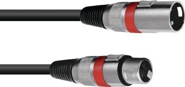 Omnitronic XLR cable 3pin 0.5m bk/rd